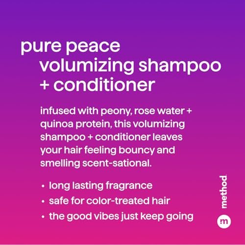 Method Hair and Body Variety Pack - Pure Peace - Shampoo 14 oz, Conditioner 13.5 oz, Body Wash 18 oz