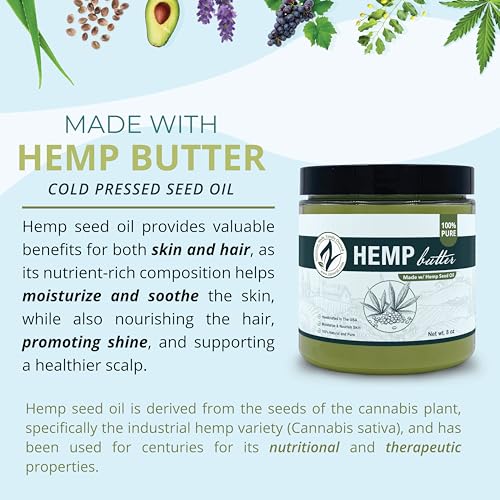 Hemp Butter Set - 4 Ounce 2-Pack, Vegan Moisturizing Body & Skin Care