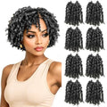 Salt and Pepper Passion Twist Hair Extensions 4 Inch Short Crochet Braid - Pack of 8