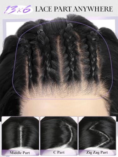 13x6 HD Lace Front Synthetic Wig with Natural Yaki Texture & Bouncy Curls