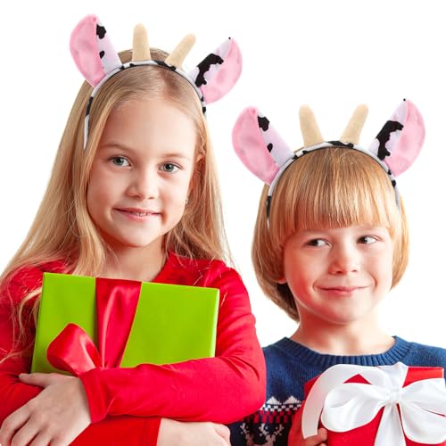 FRCOLOR 1 Pack of 12 Plush Cow Headbands for Kids & Adults Party Costumes