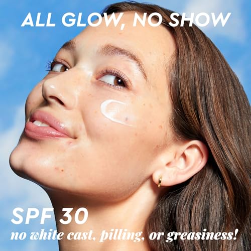 Hydrating SPF 30 Face Sunscreen with Niacinamide - Broad Spectrum Moisturizer & Primer, Dewy Finish, No White Cast, 15ml