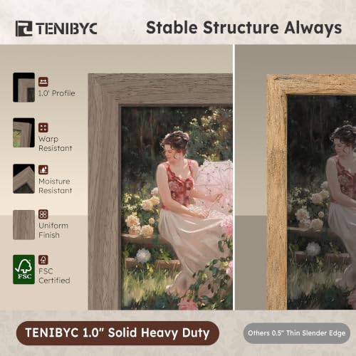 Walnut 24x36 Poster Frame 3 Pack - Gallery Wall Hanging, Horizontal & Vertical