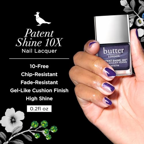 butter LONDON Patent Shine 10X Nail Lacquer Polish, House of Amethyst - Gel-Like Finish & Chip-Resistant Nail Lacquer Helps Protects & Strengthens Nails - Vegan & Cruelty-Free