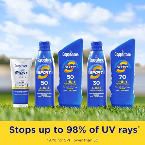 Coppertone SPORT Sunscreen Lotion SPF 50 Multipack 6 x 3 FL OZ Water-Resistant