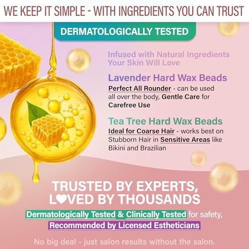 Tress Wellness Waxing Kit for Sensitive Skin - Midnight Rose, at-Home Face & Body Hair Removal