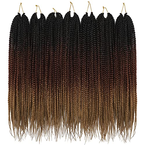 Crochet Box Braids Hair Pre-Looped Goddess Braids 7 Packs 18 Inch - 1B/30/27 Variation