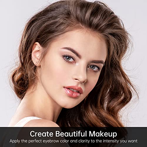 Eyebrow Stencil Kit, One Step Brow Powder Stamp Makeup with 10 Reusable Eyebrow Stencils£¦2 Eyebrow Pen Brushes, Professional Waterproof Brow Powder Stamp (Dark Brown)