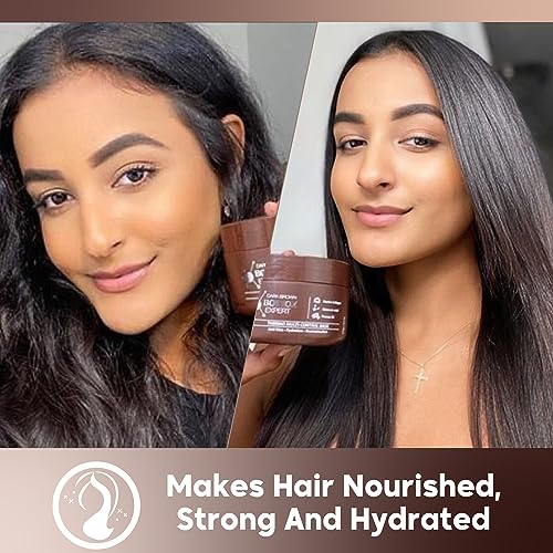 Dark Brown Color Depositing Hair Mask with Almond Oil & Seaweed Collagen – Repair & Hydrate