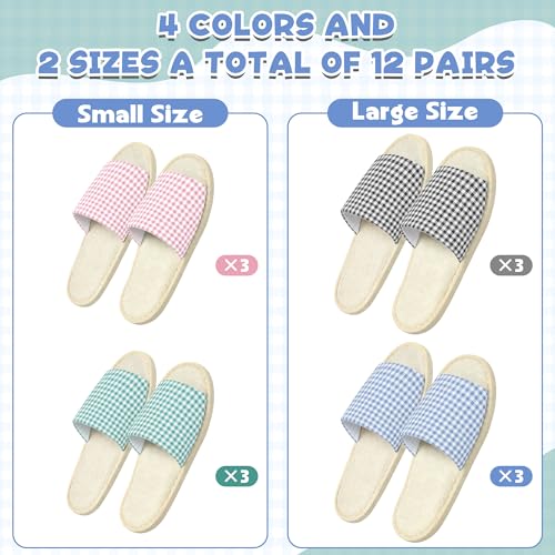 Disposable Slippers 12-20 Pairs Non Slip Washable Hotel Guest Travel Mixed Sizes & Colors