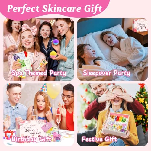 60PCS Spa Party Supplies Kit for Girls Sleepover Party - Facial Masks, Lotions & Gifts
