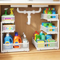 GUUKAR White 3-Tier Under Sink Organizer with Adjustable Height – Metal Storage Rack