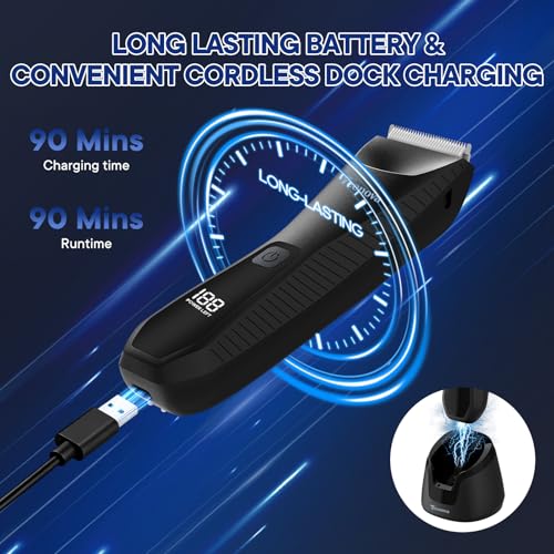 TEENOVA Black 2-in-1 Electric Body & Groin Hair Trimmer with Ceramic Blades