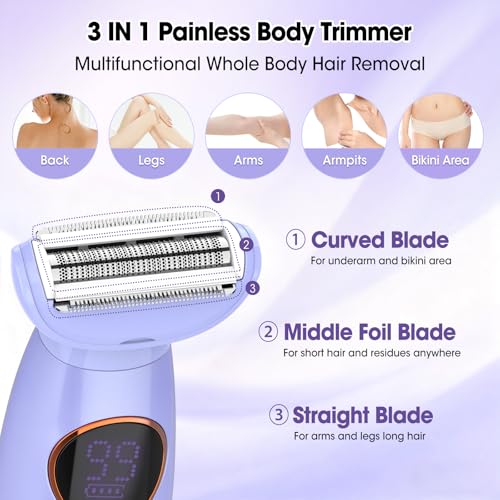 Dumite 5-in-1 Waterproof Women’s Bikini & Facial Trimmer - Purple