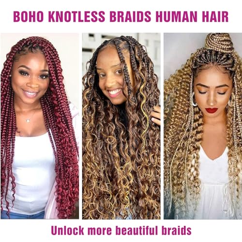 4/27 Honey Blonde Human Braiding Hair Deep Wave Bulk - 18 Inch Curly Extensions