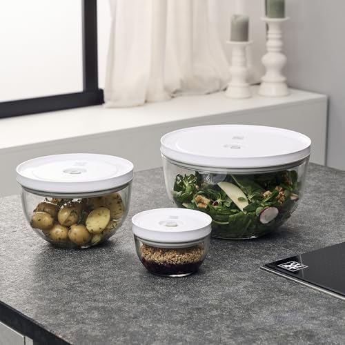 Zwilling Fresh & Save 3-Piece Glass Vacuum Bowl Set - BPA-Free, Heat Safe