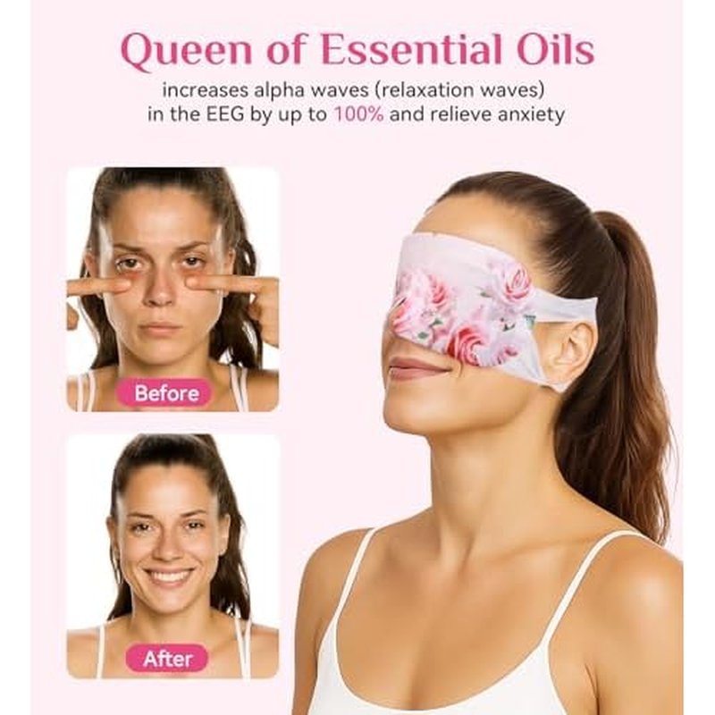 6 Packs Rose Heated Eye Mak - Heating Eye Mask Warm Compress for Dry Eyes Puffinesss Dark Circles Sleep Stye Irritation Stress Relief Self Care Wellness Spa Relaxation Gift