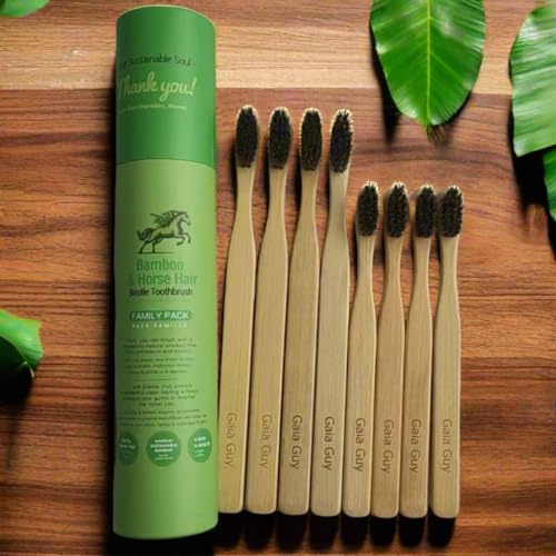 Eco-Friendly Bamboo Toothbrush with Horsehair Bristles Family Pack - Zero Waste