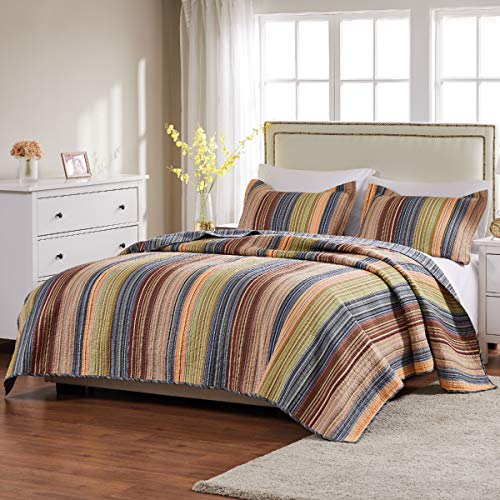 Katy Reversible Cotton Quilt Set King/Cal King - Greenland Home Fashions