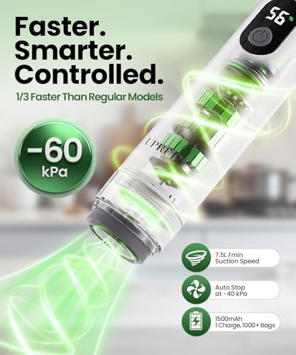 White Compact Food Vacuum Sealer with Drainage Tube - 30 Bags - UPRUBE