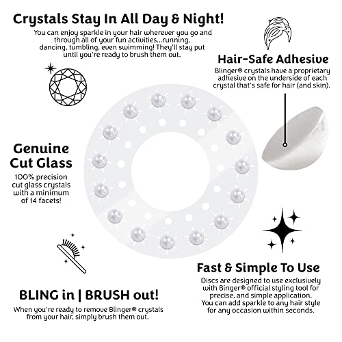 blinger® Shimmer Collection Refill Pack - Pure White Pearls 7 mm for Hair & Accessories