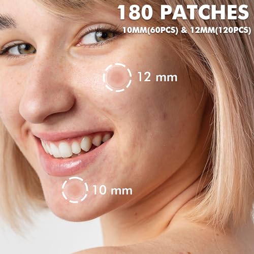 Invisible Pimple Patches Pack of 3 - 180 Count, 2 Sizes Hydrocolloid Acne Cover