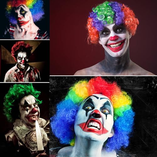 MEICOLY Joker Makeup Kit - Complete Clown & Halloween SFX Costume Set with Face Paint, Green Hair Dye & Accessories