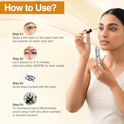 Nourish Mantra Eyelash Growth Serum | Eyelash Enhancing Serum for Longer, Thicker, and Fuller Lashes | Infused with Tetrapeptide, Pentapeptide, Gotu Kola, and Aloe Vera | Suits All Skin Types | 3 ml