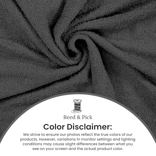 16x27 Pack of 24 Dark Grey Cotton Spa Towels - Highly Absorbent Hand & Gym Towels