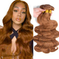Human Hair Body Wave Bundles - Light Brown #30, 3 Pack 50g