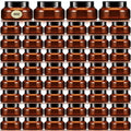 Tessco 48 Pcs Plastic Jars with Lids and Labels Body Scrub Jars Round Refillable Cosmetic Containers Empty Butter Travel Containers for Sugar Scrub Lotions Cosmetics Cream(5 oz,Brown)
