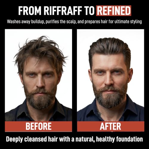 Men's Hydrating Coconut Oil & Aloe Shampoo - Deep Cleansing, Nourishing, Sandalwood Scent, All Hair Types - 12 Oz