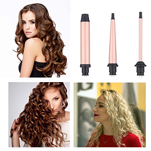 Small 3-in-1 Ceramic Curling Wand Set with 0.35