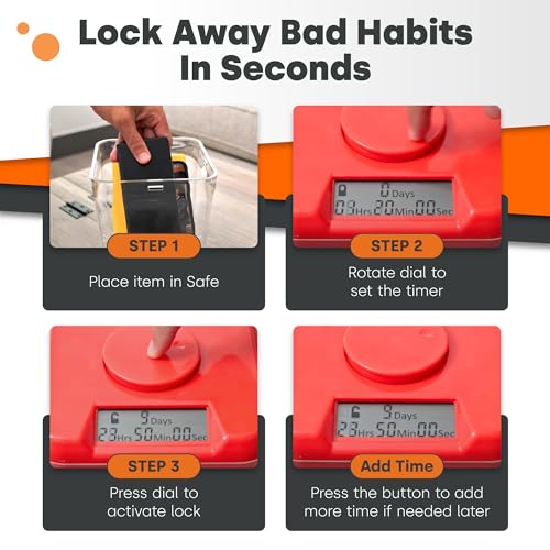 Medium White Locking Time-Delay Container for Habits & Addiction Recovery