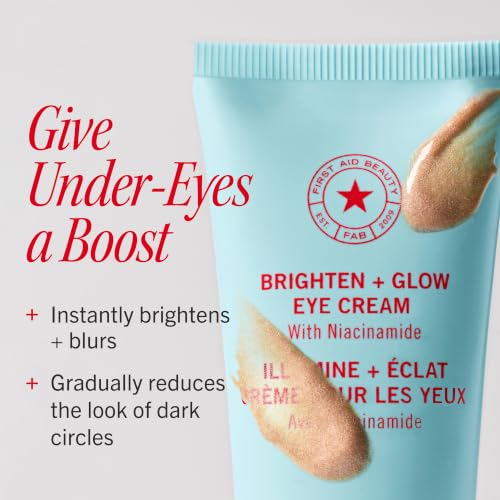 Brightening Under Eye Cream with Niacinamide - Instant Glow & Dark Circle Treatment - 0.5 oz