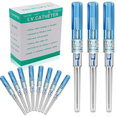 Autdor 22G Catheter Piercing Needles 50PCS - Disposable Hollow Needles for Ear, Nose, Lip & Cartilage Piercing - Variation of THIS listing