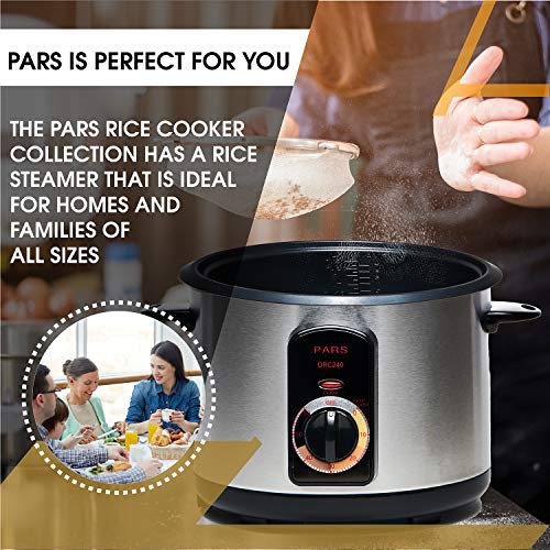 Pars Automatic Persian Rice Cooker 10 Cup with Tahdig Crust - Non-Stick, Timer