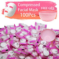 100 pcs Compressed Facial Mask Sheet Beauty DIY Disposable Mask Paper Natural Cotton Skin Care Wrapped Masks Normal Thick£¬Get a Small Mask Bowl Free