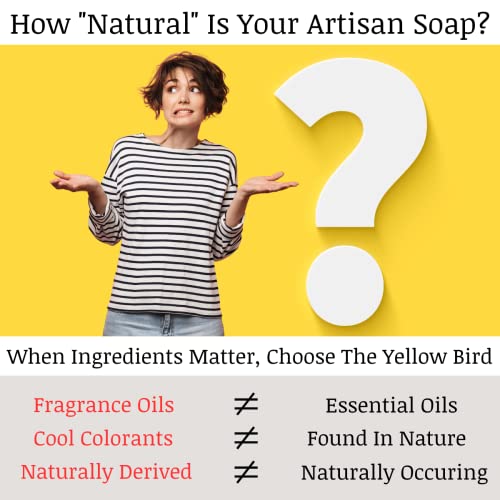 The Yellow Bird - 3 Soap Bar Variety Bundle. Natural & Organic Ingedients. Pure Essential Oils. Gentle Face and Body Wash