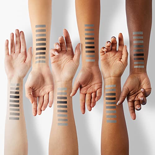 Go Ho Black Grey Silver Smoky Eyeshadow Palette,9 Colors Matte&Shimmer Eye Makeup Palette,Goth Eye Shadow Pallets for Women,Waterproof Cool Eye Shadow Palette Makeup with Prism Mirror