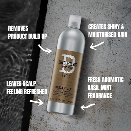 TIGI Bed Head Men Daily Invigorating Shampoo 25.36 fl oz - Deep Cleansing & Refreshing Menthol Formula