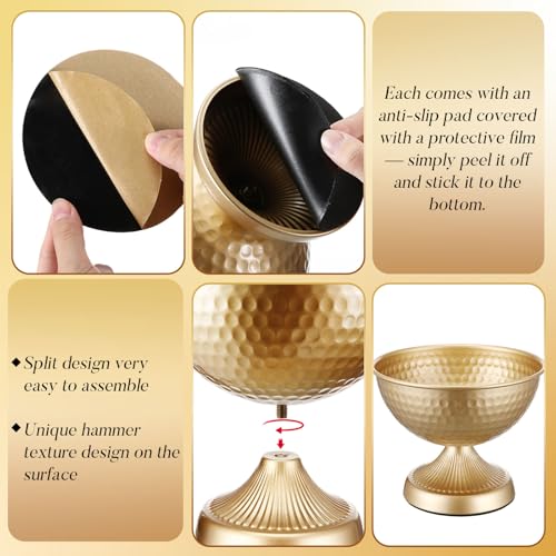Gold Urn Vases for Centerpieces - 6 Inch Metal Decorative Vase Set - Gold / 12