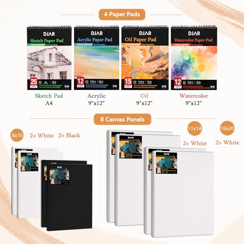 Wooden French Easel Art Painting Kit with 96 Paints & 30 Brushes - Complete Set for Artists