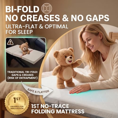 DeerFable Grey 2026 Bi-Fold Memory Foam Pack and Play Mattress Pad 38x26x3
