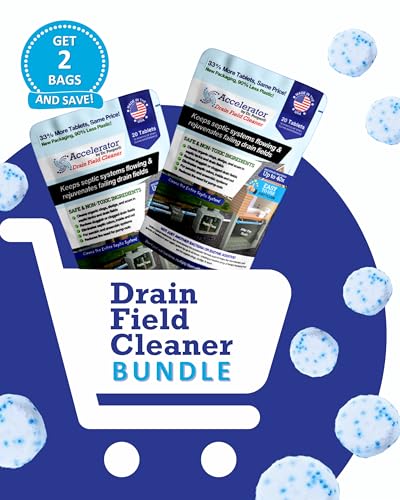 Septic Drain Field Cleaner Tablets 2-Pack - Organic Sludge & Clog Remover