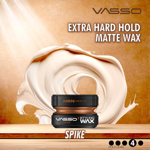 Vasso Clay Spike Hair Styling Wax Matte Strong Hold for Men, 5.07oz - Pack of 1