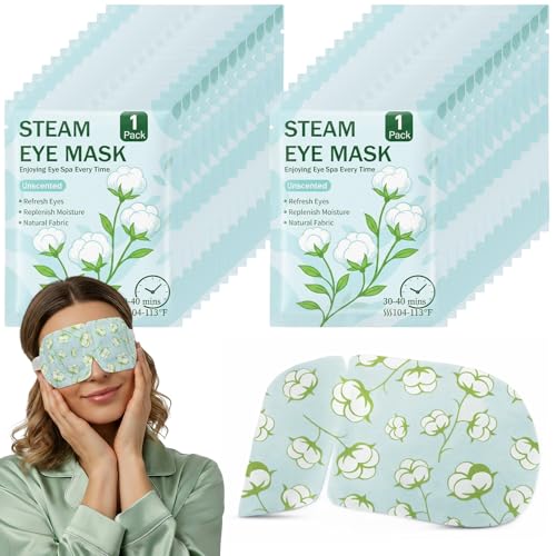 Bulk 100 Unscented Self-Heated Steam Eye Masks for Dry Eyes - Comfortable & Relaxing - Variation of THIS listing