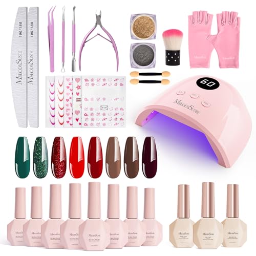Gel Nail Polish Kit with UV Light P-PLUS30F Set - Salon Quality at Home