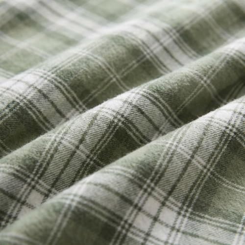 Queen Fitted Sheet Set with Pillowcases - Heartland Plaid Green - Eddie Bauer