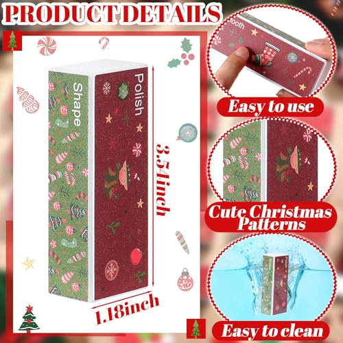 50 Pcs 4 Way Nail Buffer Block Shine Buffers Blocks Files for Natural and Acrylic Nails Smoother Buffing Block Polisher Fingernail File Buffer Christmas Gifts Christmas Stocking Stuffers